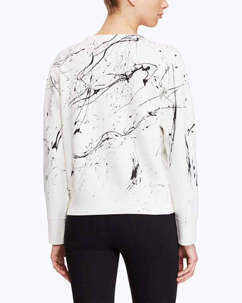 Paint-Splatter Fleece Pullover