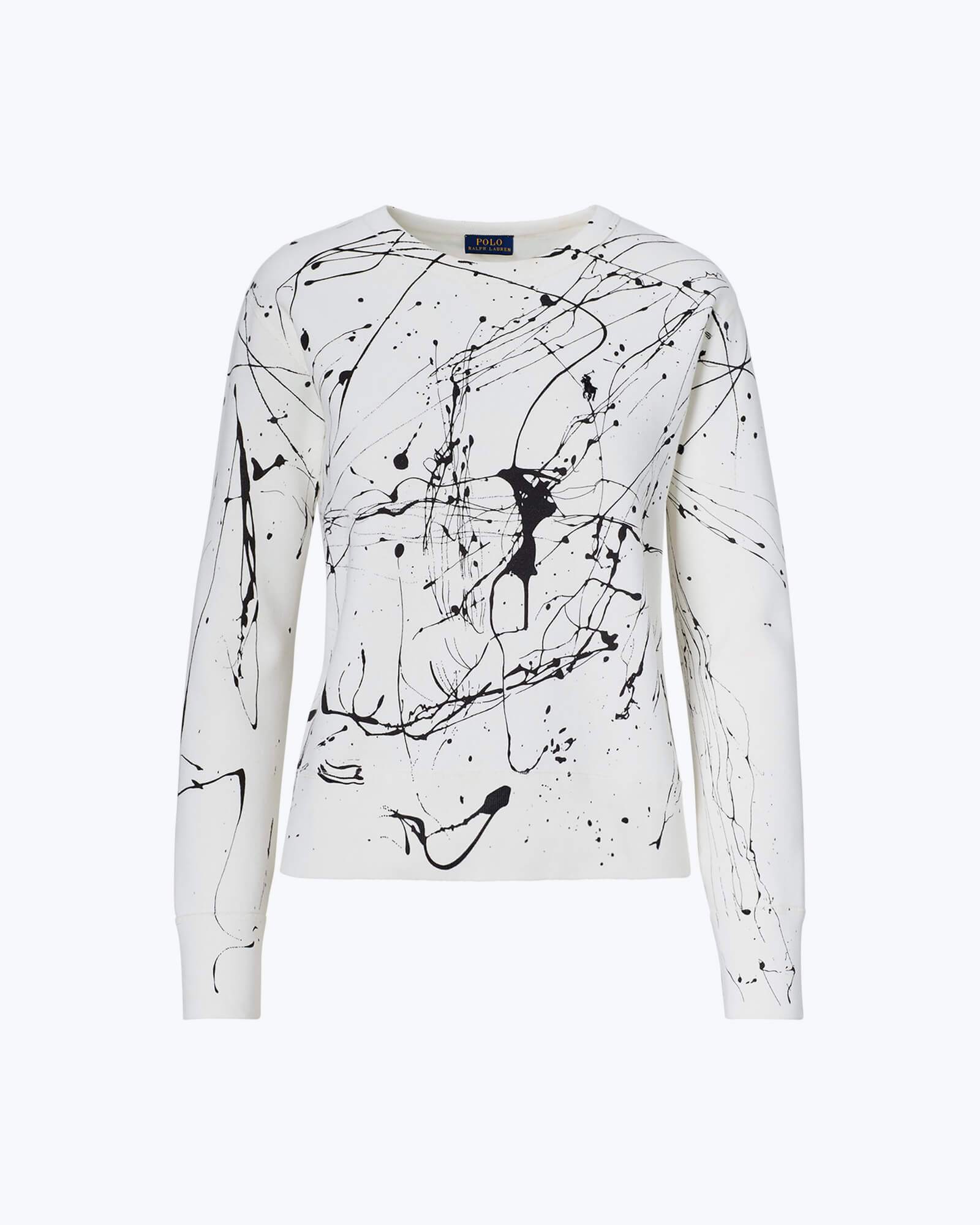 Paint-Splatter Fleece Pullover