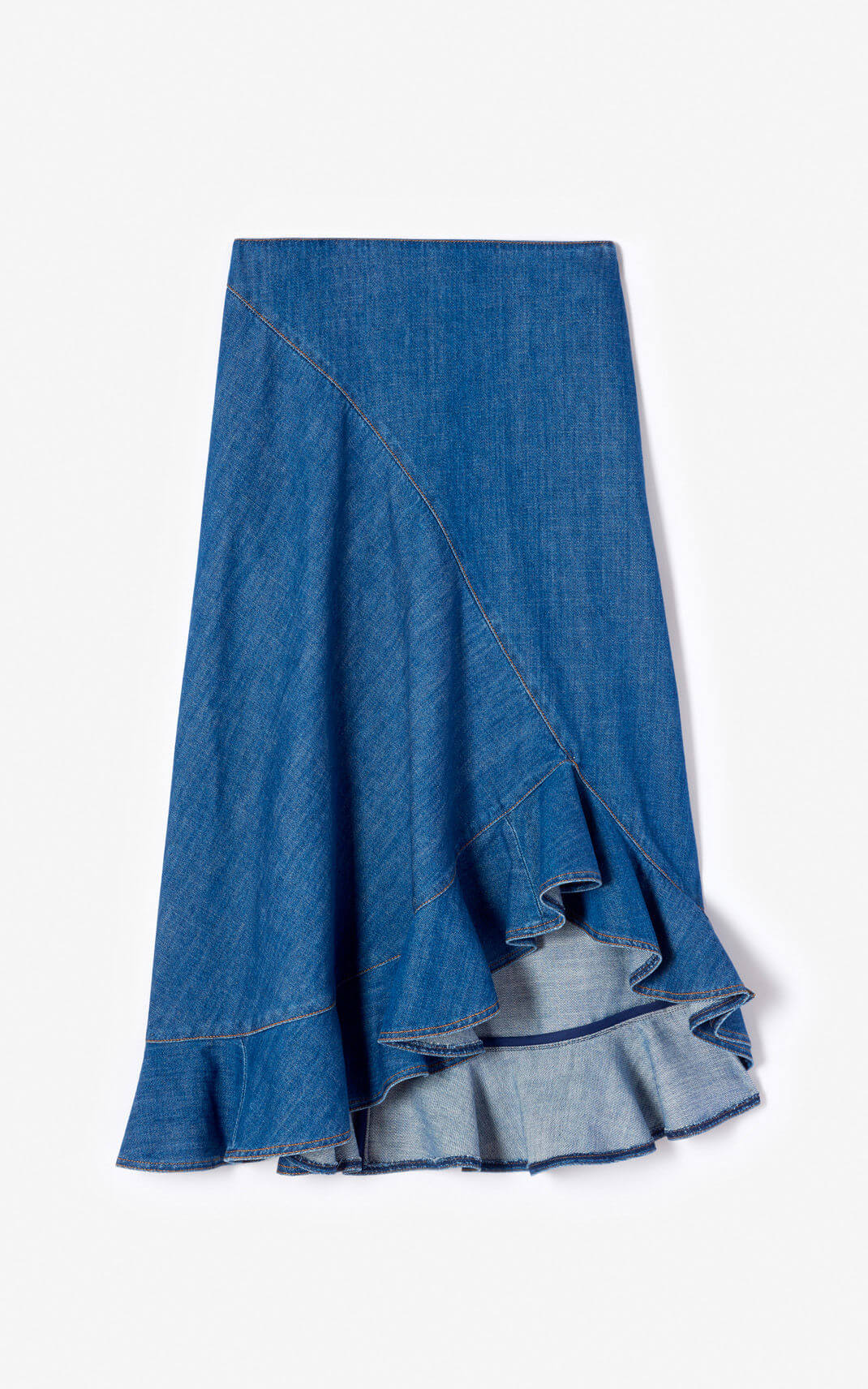 Denim midi skirt